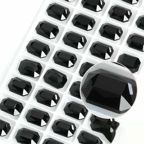 Achteckige K9-Edelstein-Glas-Strasssteine für Kleidung, spitze Rückseite, Schmuckherstellung, Steine, lose Strass-Perlen, Kleidungszubehör, Jet, 13 x 18 mm, 10 Stück Achteckige K9-Edelstein-Glas-Strasssteine für Kleidung, spitze Rückseite, Schmuckherstellung, Steine, lose Strass-Perlen, Kleidungszubehör, Jet, 13 x 18 mm, 10 Stück von GJUYTI