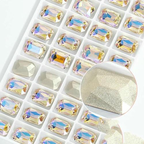 Achteckige K9-Edelstein-Glas-Strasssteine für Kleidung, spitze Rückseite, Schmuckherstellung, Steine, lose Strass-Perlen, Kleidungszubehör, Paradiesglanz, 10 x 12 mm, 10 Stück Achteckige K9-Edelstein-Glas-Strasssteine für Kleidung, spitze Rückseite, Schmuckherstellung, Steine, lose Strass-Perlen, Kleidungszubehör, Paradiesglanz, 10 x 12 mm, 10 Stück von GJUYTI