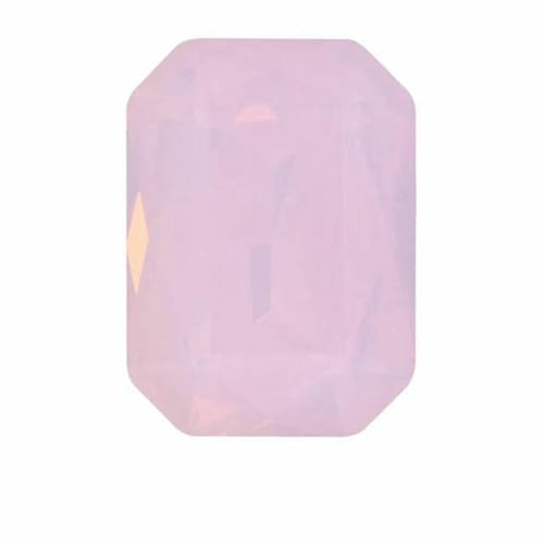 Achteckige K9-Edelstein-Glas-Strasssteine für Kleidung, spitze Rückseite, Schmuckherstellung, Steine, lose Strass-Perlen, Kleidungszubehör, Rosenwasseropal, 13 x 18 mm, 10 Stück von GJUYTI