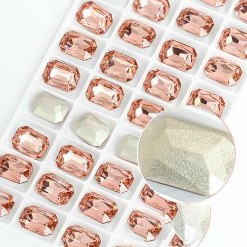 Achteckige K9-Edelstein-Glas-Strasssteine für Kleidung, spitze Rückseite, Schmuckherstellung, Steine, lose Strass-Perlen, Kleidungszubehör, helles Padp, 10 x 12 mm, 10 Stück Achteckige K9-Edelstein-Glas-Strasssteine für Kleidung, spitze Rückseite, Schmuckherstellung, Steine, lose Strass-Perlen, Kleidungszubehör, helles Padp, 10 x 12 mm, 10 Stück von GJUYTI
