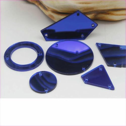 Acryl-Spiegelperlen mit flacher Rückseite, zum Aufnähen, Acryl-Strasssteine mit Löchern für Kleidungsdekorationen, Saphir, 800 Stück Acryl-Spiegelperlen mit flacher Rückseite, zum Aufnähen, Acryl-Strasssteine mit Löchern für Kleidungsdekorationen, Saphir, 800 Stück von GJUYTI