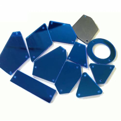 Acryl-Spiegelperlen mit flacher Rückseite, zum Aufnähen, Acryl-Strasssteine mit Löchern für Kleidungsdekorationen – Hellblau – 1440 Stück Acryl-Spiegelperlen mit flacher Rückseite, zum Aufnähen, Acryl-Strasssteine mit Löchern für Kleidungsdekorationen – Hellblau – 1440 Stück von GJUYTI