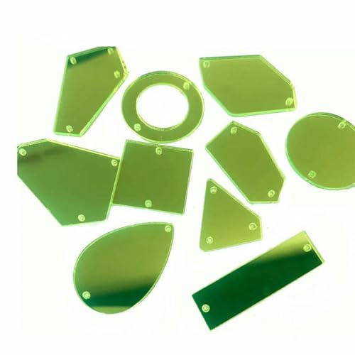 Acryl-Spiegelperlen mit flacher Rückseite, zum Aufnähen, Acryl-Strasssteine mit Löchern für Kleidungsdekorationen – Neongrün – 800 Stück Acryl-Spiegelperlen mit flacher Rückseite, zum Aufnähen, Acryl-Strasssteine mit Löchern für Kleidungsdekorationen – Neongrün – 800 Stück von GJUYTI