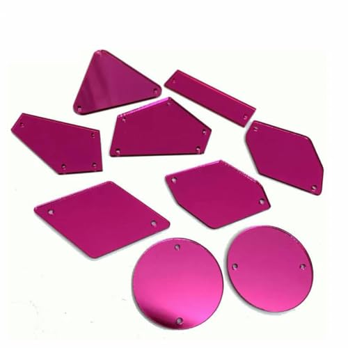 Acryl-Spiegelperlen mit flacher Rückseite zum Aufnähen, Acryl-Strasssteine mit Löchern für Kleidungsdekorationen, Rose, 1440 Stück Acryl-Spiegelperlen mit flacher Rückseite zum Aufnähen, Acryl-Strasssteine mit Löchern für Kleidungsdekorationen, Rose, 1440 Stück von GJUYTI