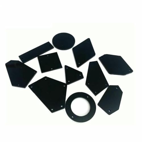 Acryl-Spiegelperlen mit flacher Rückseite zum Aufnähen, Acryl-Strasssteine mit Löchern für Kleidungsdekorationen, Schwarz, 300 Stück Acryl-Spiegelperlen mit flacher Rückseite zum Aufnähen, Acryl-Strasssteine mit Löchern für Kleidungsdekorationen, Schwarz, 300 Stück von GJUYTI