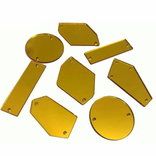 Acryl-Spiegelperlen mit flacher Rückseite zum Aufnähen, Acryl-Strasssteine mit Löchern für Kleidungsdekorationen – Dunkelgold – 1440 Stück Acryl-Spiegelperlen mit flacher Rückseite zum Aufnähen, Acryl-Strasssteine mit Löchern für Kleidungsdekorationen – Dunkelgold – 1440 Stück von GJUYTI