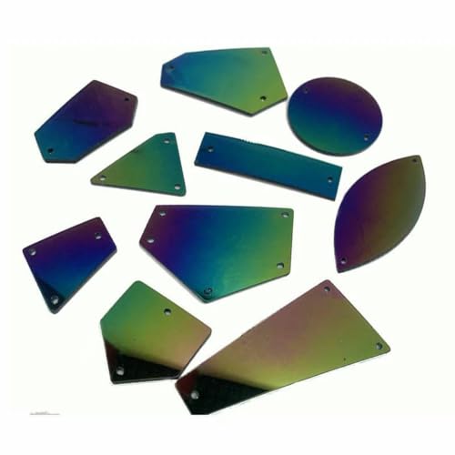 Acryl-Spiegelperlen mit flacher Rückseite zum Aufnähen, Acryl-Strasssteine mit Löchern für Kleidungsdekorationen – Regenbogen – 500 Stück Acryl-Spiegelperlen mit flacher Rückseite zum Aufnähen, Acryl-Strasssteine mit Löchern für Kleidungsdekorationen – Regenbogen – 500 Stück von GJUYTI