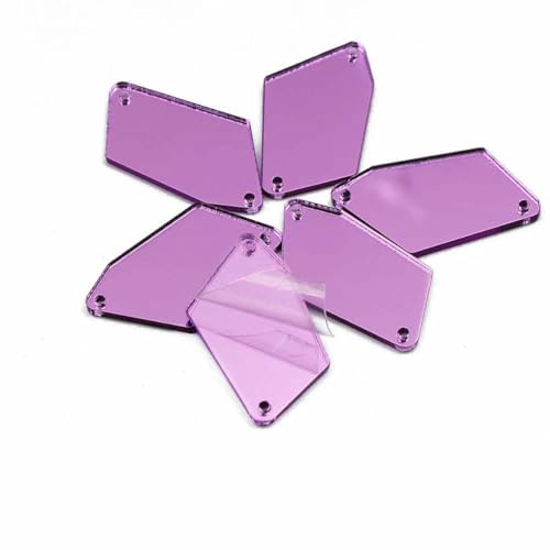 Acrylspiegel-Aufnäh-Strasssteine, DIY, flache Rückseite, Spiegel, Acryl-Aufnähsteine mit Löchern zum Basteln, für Kleider, BHs, Kleidungsstücke, Lila, 17 x 32 mm, 30 Stück Acrylspiegel-Aufnäh-Strasssteine, DIY, flache Rückseite, Spiegel, Acryl-Aufnähsteine mit Löchern zum Basteln, für Kleider, BHs, Kleidungsstücke, Lila, 17 x 32 mm, 30 Stück von GJUYTI