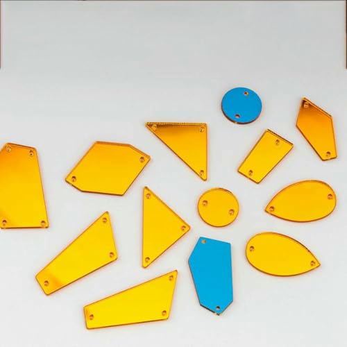 Acrylspiegel mit flacher Rückseite, verschiedene Größen, zum Aufnähen, mehrfarbige Steine für Kleidungsstücke, DIY-Dekoration, Sonnenblume, 100 Stück von GJUYTI