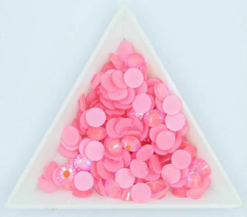 Alle Farbgrößen, Glas, nachtleuchtende Neon-Strasssteine, flache Rückseite, nicht Hotfix-Strass, fluoreszierender Stein, Nagelkunst-Dekorationen, Hellrosa AB-ss8, 1440 Stück von GJUYTI