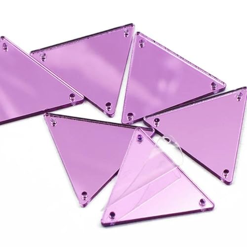 Dreieckige Acrylspiegel-Näh-Strasssteine, 30 Stück, DIY-Bastelsteine, flache Rückseite, Strass-Kristalle zur Dekoration, Lila, 16 mm, 30 Stück von GJUYTI