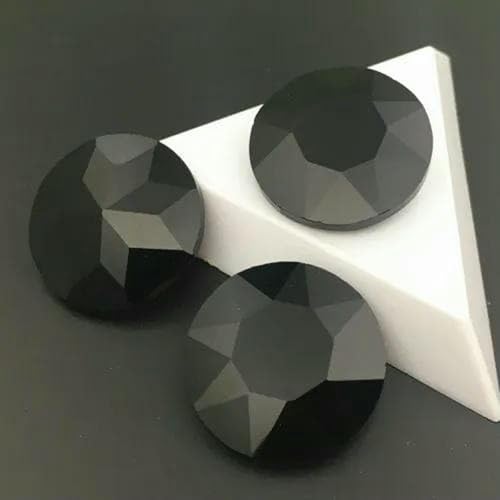 Farben 8 10 12 14 16 25 27 mm, runder Baoshihua-Glaskristallstein, spitze Rückseite, flache Oberseite, Strass-Schwarz, 8 mm, 30 Stück von GJUYTI