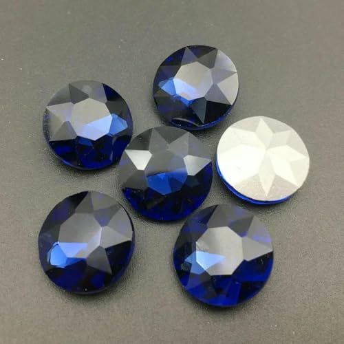 Farben 8 10 12 14 16 25 27 mm, runder Baoshihua-Glaskristallstein, spitze Rückseite, flache Oberseite, Strassstein-Montana-10 mm, 30 Stück von GJUYTI