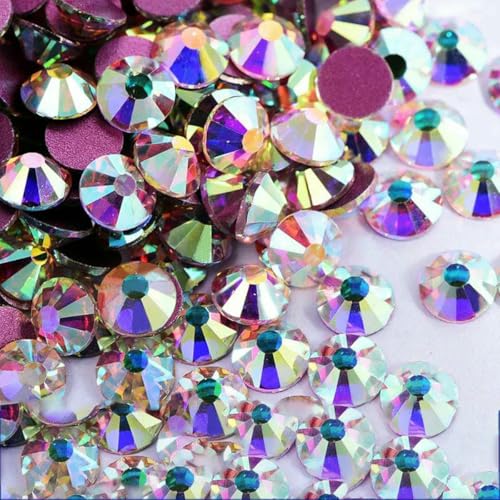 Glitzersteine SS3–SS50, flache Rückseite, klarer Kristall, nicht Hotfix-Strasssteine, Nagelkunst-Dekoration, Strasssteine, Kristall AB1–SS3, 1,4,0 mm – 1440 Stück von GJUYTI