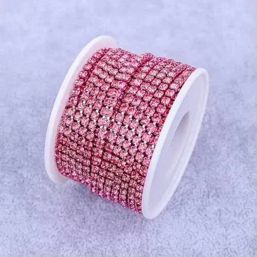 Kristall 10 Yard Strassbesatz Steinbecherkette Gold Diamant Strass Dekorative Applikation Kristallbesatz für Kleider-Rose-SS6-1 Yard von GJUYTI