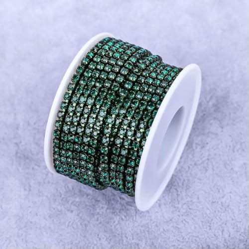 Kristall 10 Yard Strassbesatz Steinbecherkette Gold Diamant Strass Dekorative Applikation Kristallbesatz für Kleider-Smaragd-SS6-1 Yard Kristall 10 Yard Strassbesatz Steinbecherkette Gold Diamant Strass Dekorative Applikation Kristallbesatz für Kleider-Smaragd-SS6-1 Yard von GJUYTI