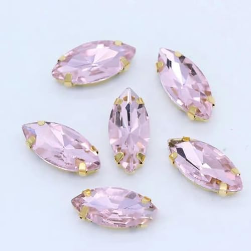 Pferdeauge, Glasstein zum Aufnähen in allen Größen, 24 Farben, zum Aufnähen, Kristall-Strasssteine/Diamanten/Juwelen/Perlen, Kleidungsaccessoire, Hellrosa, 30 Stück, 4 x 8 mm Pferdeauge, Glasstein zum Aufnähen in allen Größen, 24 Farben, zum Aufnähen, Kristall-Strasssteine/Diamanten/Juwelen/Perlen, Kleidungsaccessoire, Hellrosa, 30 Stück, 4 x 8 mm von GJUYTI