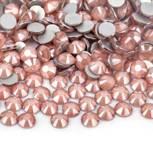 SS16 SS20 SS30 Mokka-Aquamarin-Glaskristall, flache Rückseite, Strass, runde Strass-Applikation, keine Hotfix-Steine, DIY-Bastelarbeiten, Mokka, heller Pfirsich, SS30, 288 Stück von GJUYTI