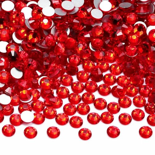 SS3-SS60 Rote Serie, silberne Unterseite, nicht Hotfix, runde Strasssteine, alle Größen, Glitzerglaskristall, für Kleidung, Artefaktdekoration, Hellrot, SS50, 144 Stück SS3-SS60 Rote Serie, silberne Unterseite, nicht Hotfix, runde Strasssteine, alle Größen, Glitzerglaskristall, für Kleidung, Artefaktdekoration, Hellrot, SS50, 144 Stück von GJUYTI