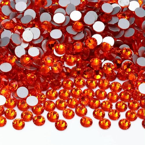 SS3-SS60 Rote Serie, silberne Unterseite, nicht Hotfix, runde Strasssteine, alle Größen, Glitzerglaskristall, für Kleidung, Artefaktdekoration, Orange, SS50, 144 Stück SS3-SS60 Rote Serie, silberne Unterseite, nicht Hotfix, runde Strasssteine, alle Größen, Glitzerglaskristall, für Kleidung, Artefaktdekoration, Orange, SS50, 144 Stück von GJUYTI