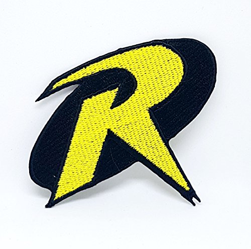 Aufnäher mit Batman- und Robin-Logo, zum Aufnähen oder Aufbügeln, bestickt von GK