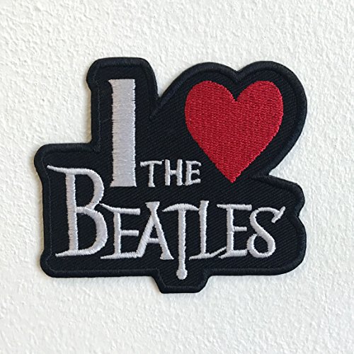 Aufnäher zum Aufnähen oder Aufbügeln mit Aufschrift „I love the Beatles“ von GK