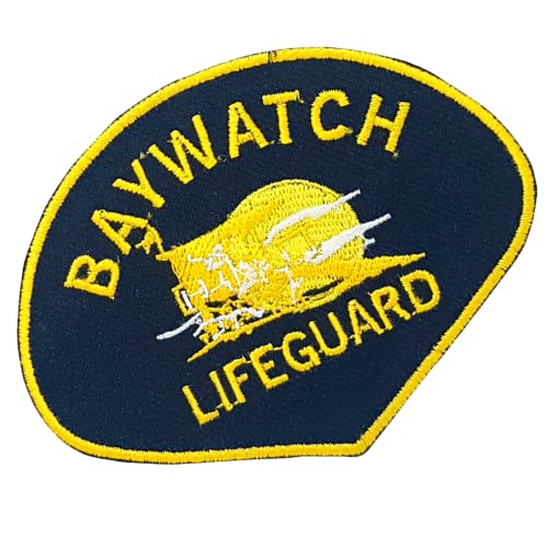 GK Baywatch Rettungsschwimmer Life Guard Aufnäher zum Aufbügeln, Gelb, Rechteckig, 9.5 cm x 8, 1 Stück von GK