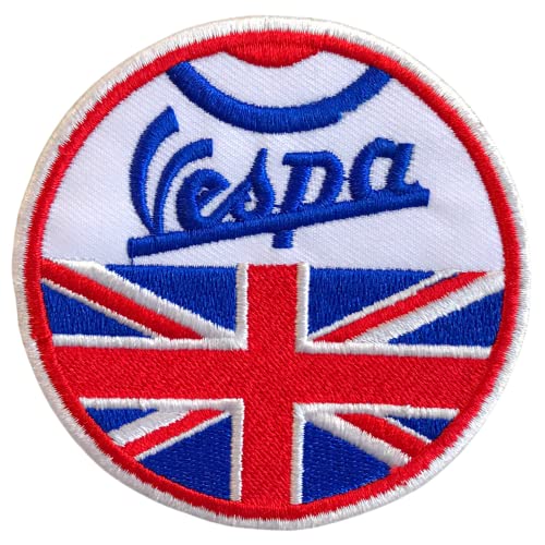Bestickter Aufnäher, Motiv: Britische Union Jack, Vespa, Motorrad, zum Aufbügeln oder Aufnähen. Bestickter Aufnäher, Motiv: Britische Union Jack, Vespa, Motorrad, zum Aufbügeln oder Aufnähen. von GK