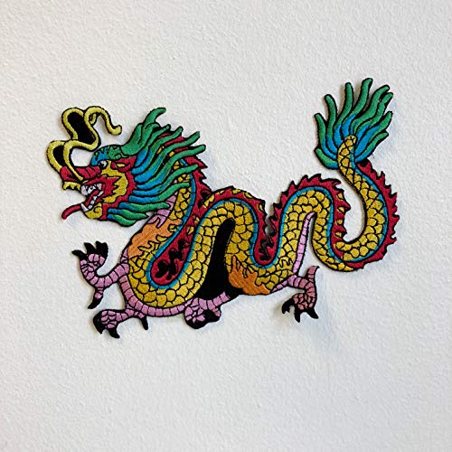 Bunter Tattoo Chinesischer Drache Aufnäher Bügelbild von GK