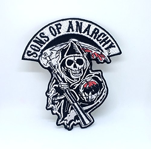 GK Sons of Anarchy Totenkopf Biker Jacke Aufnäher - 1 Stück - Skull - Embroidered Patch - Aufbügler GK Sons of Anarchy Totenkopf Biker Jacke Aufnäher - 1 Stück - Skull - Embroidered Patch - Aufbügler von GK
