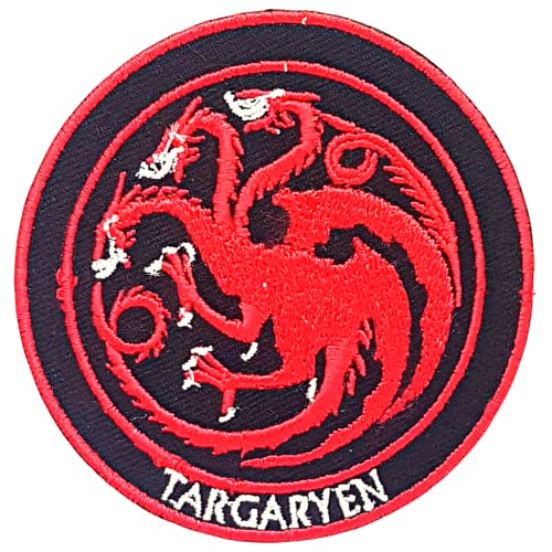 DetonTsai Haus Targaryen bestickter Aufnäher zum Aufbügeln - Rot, Rund, Historisch, Embroidered Patch - 1 Stück DetonTsai Haus Targaryen bestickter Aufnäher zum Aufbügeln - Rot, Rund, Historisch, Embroidered Patch - 1 Stück von GK