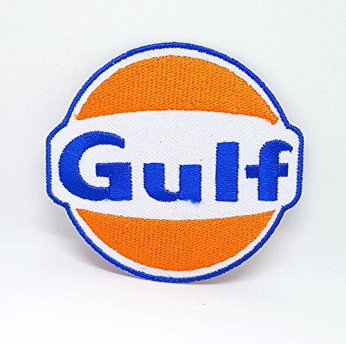 Gulf Oil Gasoline Vintage Biker F1 Racing Iron Sew on Embroidered Patch von GK