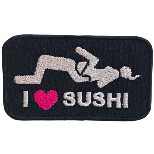 I love Sushi Abzeichen Logo zum Aufbügeln oder Aufnähen. von GK
