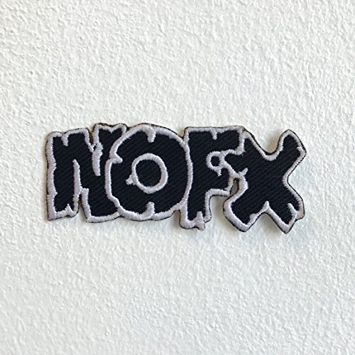 NOFX-Bügelbild zum Aufnähen, Motiv der Rockmusik-Band NOFX, bestickt, schwarz von GK