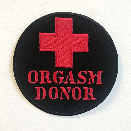 Orgasm Donor Aufnäher zum Aufbügeln / Aufnähen, Schwarz von GK