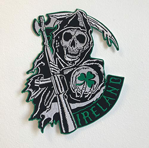 Sons of Anarchy Ireland Biker-Jacke auf der Rückseite, bestickt, zum Aufnähen Sons of Anarchy Ireland Biker-Jacke auf der Rückseite, bestickt, zum Aufnähen von GK