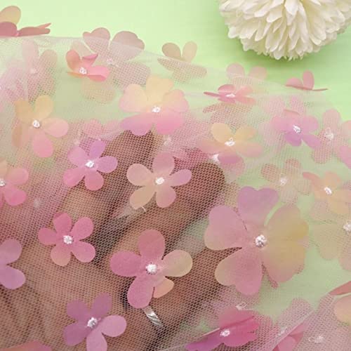 1 yards 3D Aufkleber Tüll Spitze Farbverlauf Blume Kinderkleidung Party Dekoration DIY Regenbogen Stoff Hochzeit Blumendekoration-D 1 yards 3D Aufkleber Tüll Spitze Farbverlauf Blume Kinderkleidung Party Dekoration DIY Regenbogen Stoff Hochzeit Blumendekoration-D von GKANDI