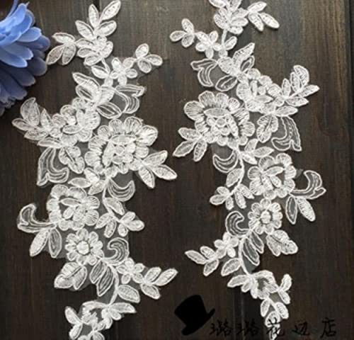 10 Stück/Los 3D Lace Patch Brautkleid Applikation Kleidung DIY Braut Haarschmuck weiß schwarz rot Spitze Stoff 6 Paar A-112-Off White 10 Stück/Los 3D Lace Patch Brautkleid Applikation Kleidung DIY Braut Haarschmuck weiß schwarz rot Spitze Stoff 6 Paar A-112-Off White von GKANDI
