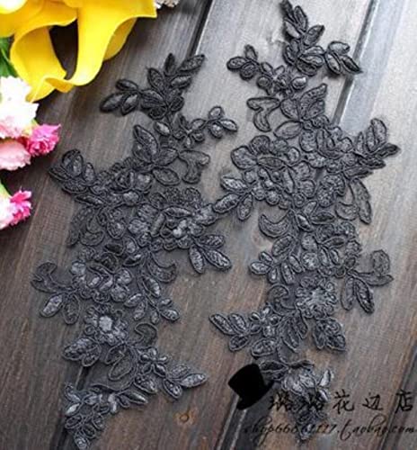 10 Stück/Los 3D Lace Patch Hochzeitskleid Applikation Kleidung DIY Braut Haarschmuck weiß schwarz rot Spitze Stoff 6 Paar A-112-Black 10 Stück/Los 3D Lace Patch Hochzeitskleid Applikation Kleidung DIY Braut Haarschmuck weiß schwarz rot Spitze Stoff 6 Paar A-112-Black von GKANDI