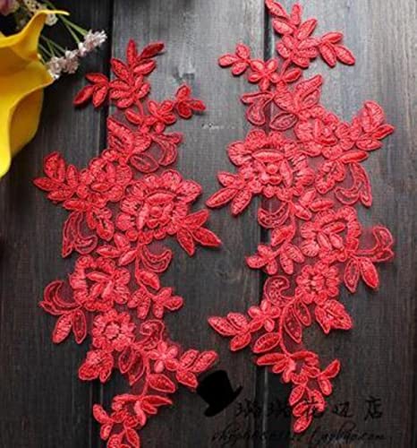 10 Stück/Los 3D Lace Patch Hochzeitskleid Applikation Kleidung DIY Braut Haarschmuck weiß schwarz rot Spitze Stoff 6 Paar A-112-Red 10 Stück/Los 3D Lace Patch Hochzeitskleid Applikation Kleidung DIY Braut Haarschmuck weiß schwarz rot Spitze Stoff 6 Paar A-112-Red von GKANDI