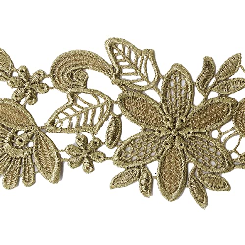 10 Yard Gold Metallic Lace Cord Stickerei Trim Spitzenband Applikation Motiv Trimmen Scrapbooking Kleidung Nähzubehör T1950-Standard 10 Yard Gold Metallic Lace Cord Stickerei Trim Spitzenband Applikation Motiv Trimmen Scrapbooking Kleidung Nähzubehör T1950-Standard von GKANDI
