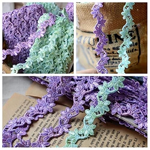 10 Yards/lot DIY Nähen Häkeln Hellgrün, Lila Spitzenbesatz Gestickte Applikationen Kleidung Spitze Zubehör-lila von GKANDI