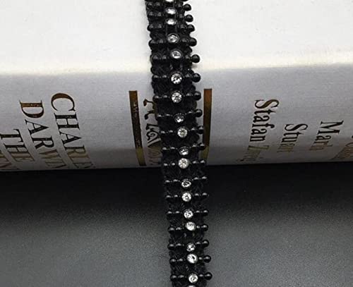 10 Yards Handgemachte Perlen Perlen Spitze Gewebt Wollband Band Kristallapplikationen Nähzubehör Handwerk Für Kleidung Hochzeitskleid-1,3 cm Schwarz,S 10 Yards Handgemachte Perlen Perlen Spitze Gewebt Wollband Band Kristallapplikationen Nähzubehör Handwerk Für Kleidung Hochzeitskleid-1,3 cm Schwarz,S von GKANDI