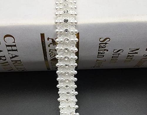 10 Yards Handgemachte Perlen Perlen Spitze Gewebt Wollband Band Kristallapplikationen Nähzubehör Handwerk Für Kleidung Hochzeitskleid-1,3 cm Weiß,S 10 Yards Handgemachte Perlen Perlen Spitze Gewebt Wollband Band Kristallapplikationen Nähzubehör Handwerk Für Kleidung Hochzeitskleid-1,3 cm Weiß,S von GKANDI