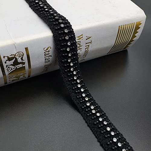 10 Yards Handgemachte Perlen Perlen Spitze Woven Wollband Band Kristallapplikationen Nähzubehör Basteln Für Kleidung Hochzeitskleid-2cm Schwarz,S 10 Yards Handgemachte Perlen Perlen Spitze Woven Wollband Band Kristallapplikationen Nähzubehör Basteln Für Kleidung Hochzeitskleid-2cm Schwarz,S von GKANDI
