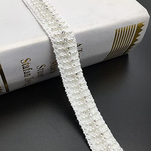10 Yards Handgemachte Perlen Perlen Spitze Woven Wollband Band Kristallapplikationen Nähzubehör Handwerk Für Kleidung Hochzeitskleid-2cm Weiß,S 10 Yards Handgemachte Perlen Perlen Spitze Woven Wollband Band Kristallapplikationen Nähzubehör Handwerk Für Kleidung Hochzeitskleid-2cm Weiß,S von GKANDI