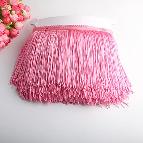 10 Yards Packung 15 cm Breite Fransenbesatz Spitze Polyerter Faser Quaste Kleidung Accessoires Lateinisches Hochzeitskleid Quaste Band Diy-10 Yards,Rosa von GKANDI