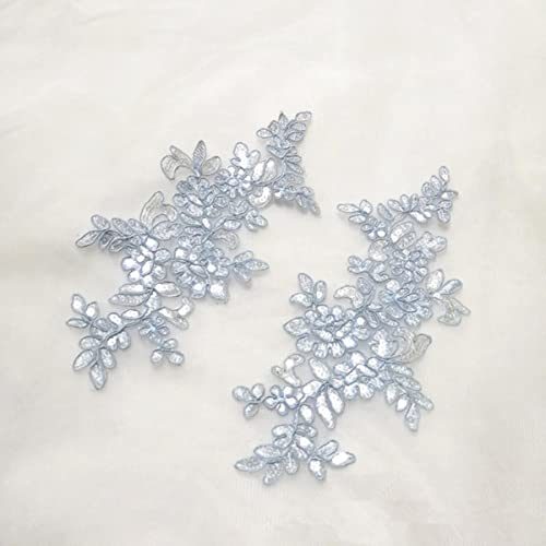 11*26 CM kostüm hochzeit mode weiße pailletten stickerei spitze blume applique kleidung diy kleidungszubehör ZA84-blau 11*26 CM kostüm hochzeit mode weiße pailletten stickerei spitze blume applique kleidung diy kleidungszubehör ZA84-blau von GKANDI