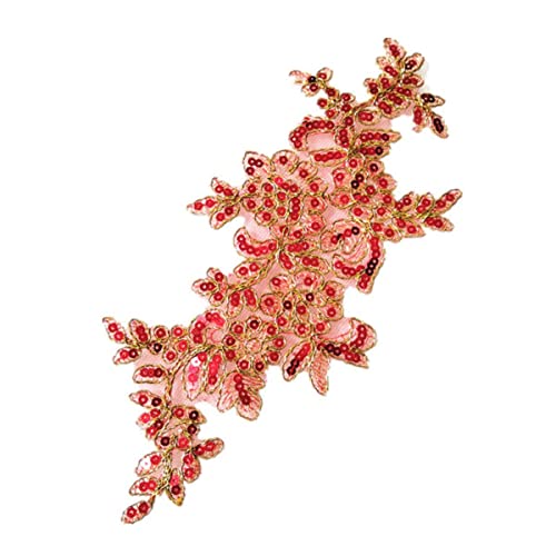 11*26 CM kostüm hochzeit mode weiße pailletten stickerei spitze blume applique kleidung diy kleidungszubehör ZA84-rot gold 11*26 CM kostüm hochzeit mode weiße pailletten stickerei spitze blume applique kleidung diy kleidungszubehör ZA84-rot gold von GKANDI