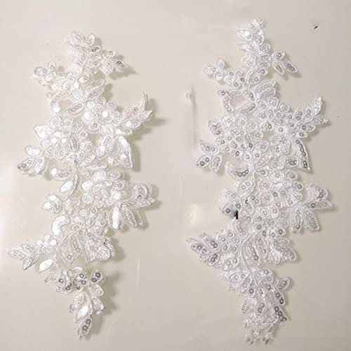11*26 CM kostüm hochzeit mode weiße pailletten stickerei spitze blume applique kleidung diy kleidungszubehör ZA84-weiß 11*26 CM kostüm hochzeit mode weiße pailletten stickerei spitze blume applique kleidung diy kleidungszubehör ZA84-weiß von GKANDI